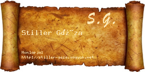 Stiller Géza névjegykártya
