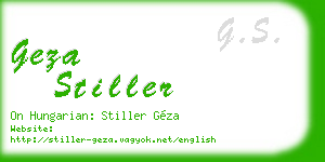 geza stiller business card