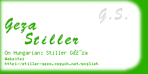 geza stiller business card